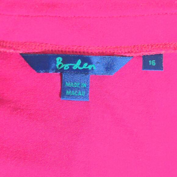 Boden Floret Ruffle Trim Tee in Fuchsia - Size M (UK 16) - EUC - Picture 5 of 7